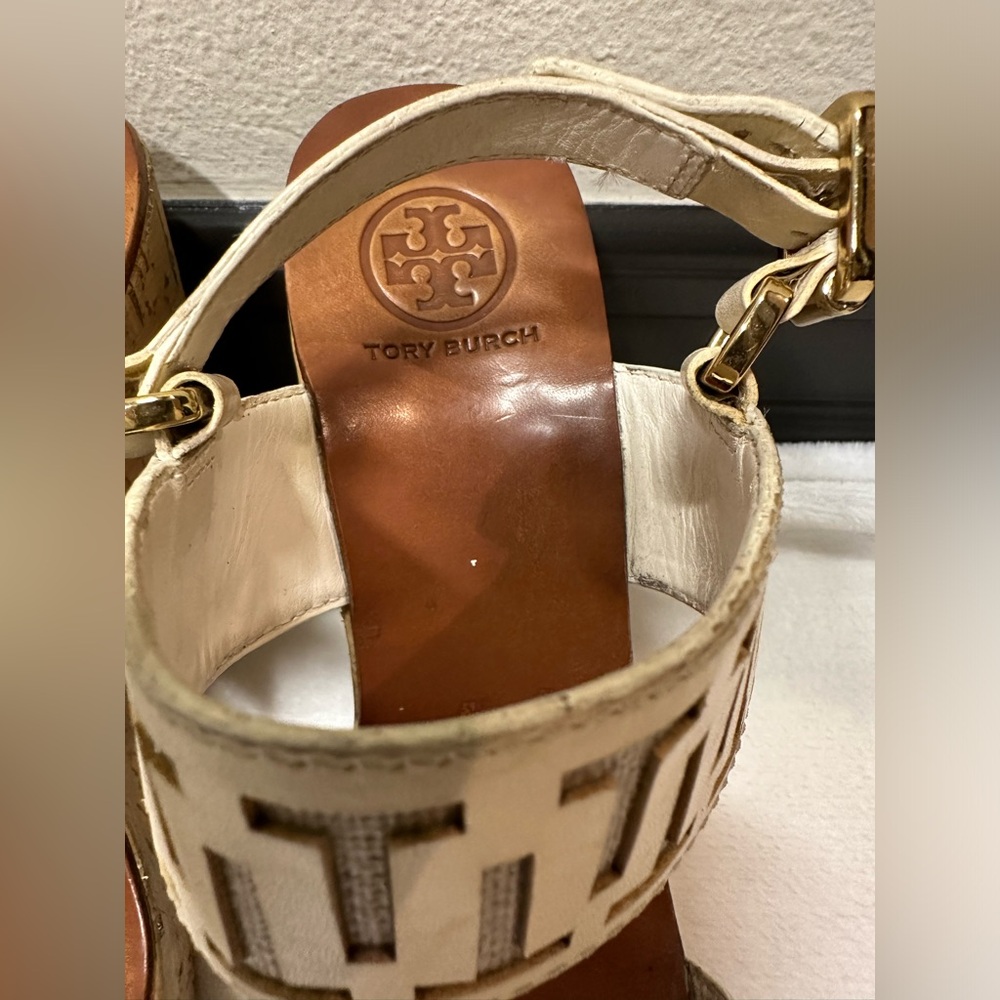 TORY BURCH REGAN Platform High Wedges Sandals 10.5 - Picture 3 of 7
